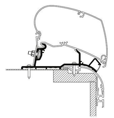Adapter für Omnistor Markise, Eriba Nova 2020, 425cm